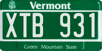 VT license plate XTB931