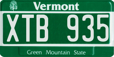 VT license plate XTB935