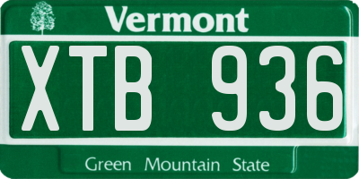 VT license plate XTB936