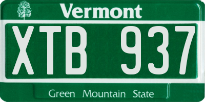 VT license plate XTB937
