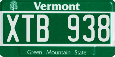 VT license plate XTB938