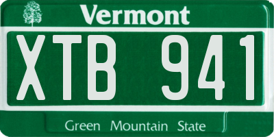 VT license plate XTB941