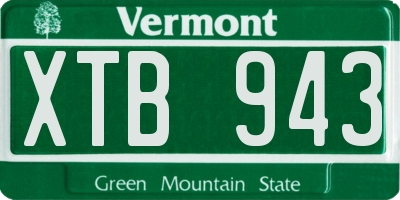 VT license plate XTB943