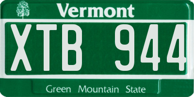 VT license plate XTB944