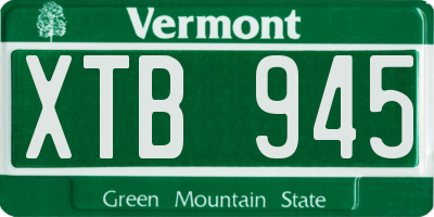 VT license plate XTB945