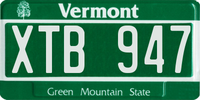 VT license plate XTB947