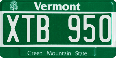 VT license plate XTB950