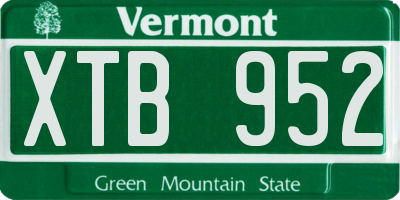 VT license plate XTB952