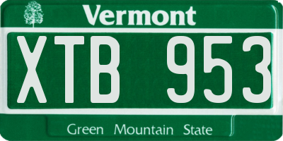 VT license plate XTB953