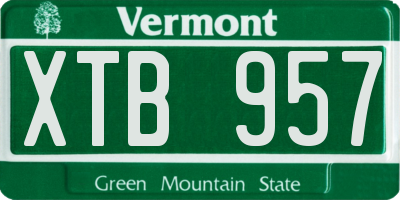 VT license plate XTB957