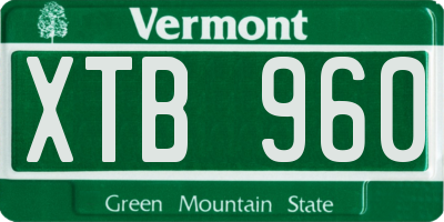VT license plate XTB960