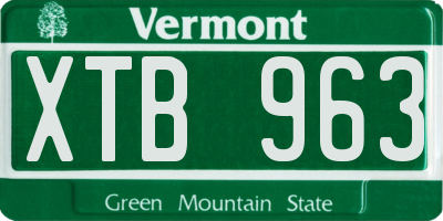 VT license plate XTB963