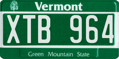 VT license plate XTB964