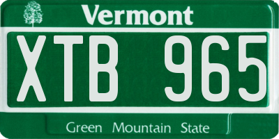 VT license plate XTB965