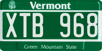 VT license plate XTB968