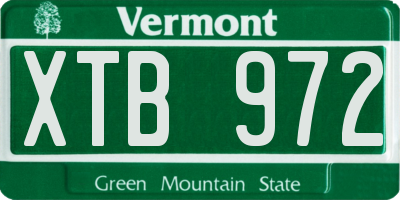 VT license plate XTB972