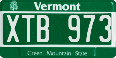 VT license plate XTB973
