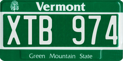 VT license plate XTB974