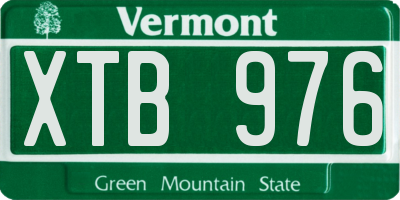 VT license plate XTB976
