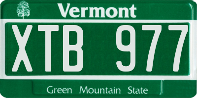 VT license plate XTB977