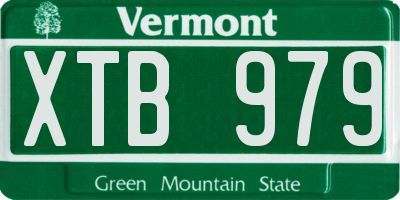 VT license plate XTB979