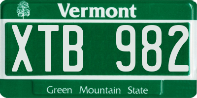 VT license plate XTB982