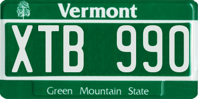 VT license plate XTB990