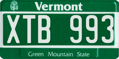 VT license plate XTB993