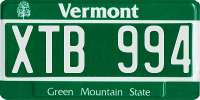VT license plate XTB994