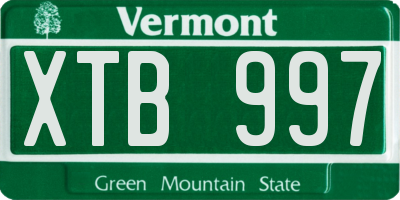 VT license plate XTB997