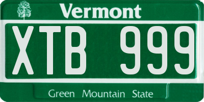 VT license plate XTB999