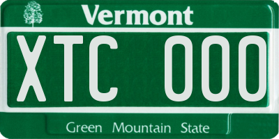 VT license plate XTC000