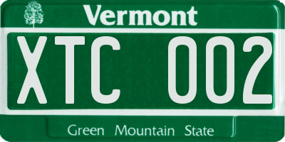 VT license plate XTC002