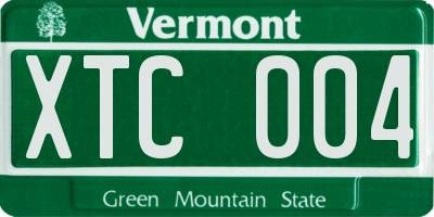 VT license plate XTC004