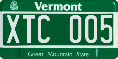 VT license plate XTC005