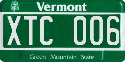 VT license plate XTC006