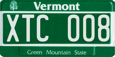 VT license plate XTC008