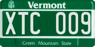 VT license plate XTC009