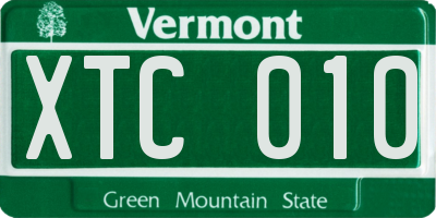VT license plate XTC010