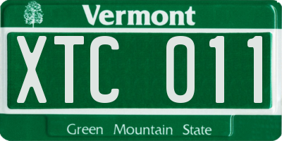 VT license plate XTC011