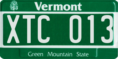 VT license plate XTC013