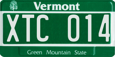 VT license plate XTC014