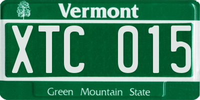 VT license plate XTC015