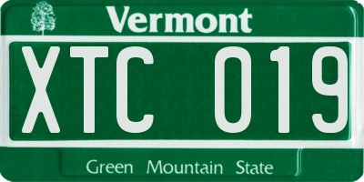 VT license plate XTC019