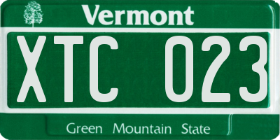 VT license plate XTC023