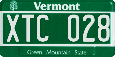 VT license plate XTC028