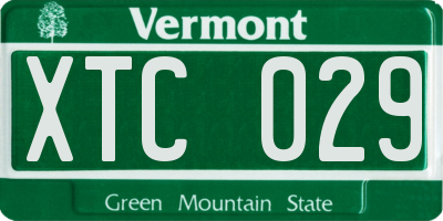VT license plate XTC029