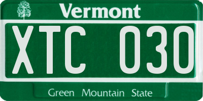 VT license plate XTC030