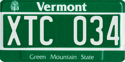 VT license plate XTC034
