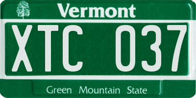 VT license plate XTC037